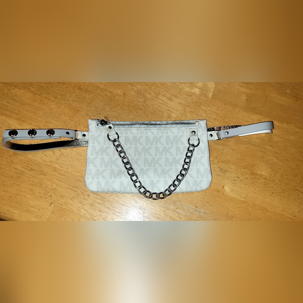 Michael Kors Gray MK Signature Fanny Pack Belt Bag NWT